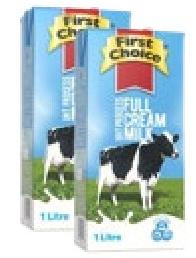 First Choice UHT Full Cream Milk 1L