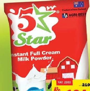 5 Star Instant Full Cream Milk Powder 1kg