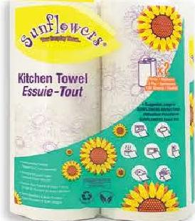 Sunflowers Kitchen Towel 60s x2