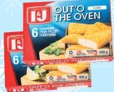 I & J Crumbled fish fillets Out' O the oven Classic / lemon & pepper, 400 g
