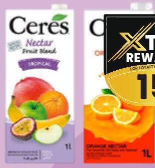 Ceres Nectar Fruit Juice 1lt All Refs