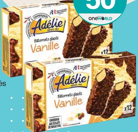 Adelie Vanilla Ice Cream Bars 12 x 60ml