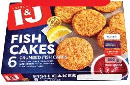 I&J Fish Cakes 6 Crumbed Fish Cakes 300g