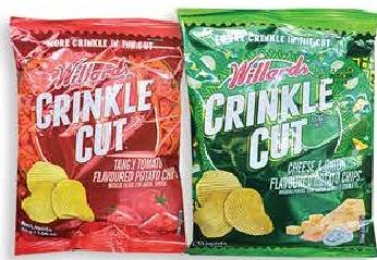 Willards Crinkle Cut Tangy Tomato & Cheese & Onion Flavoured Potato Chips 30g