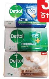 Dettol Soap Eventone / Active / Original / Herbal 125g