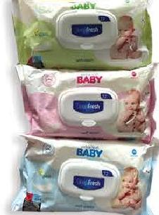 Deep Fresh Baby Wipes Pink/Blue/Green x72
