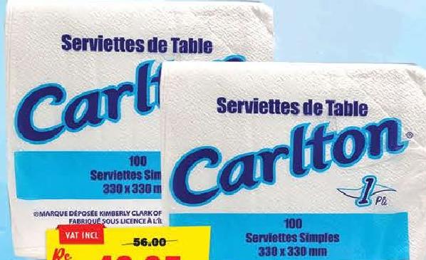 Carlton Serviette 1Ply X100