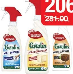 Nettoyant Dégraissant / Anti Bactérien - Carolin Savon Noir / Bicarbonate / Citron Express le flacon de 650ml