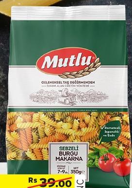 Mutlu Tricolor Fusilli 350G