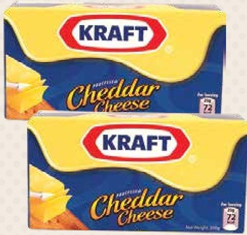 Kraft Processed Cheddar Cheese 250g