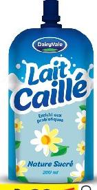 DairyVale Lait Caille Nature Sucré 200ml
