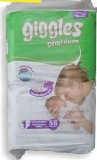 Giggles Premium Eco Diaper Newborn x56