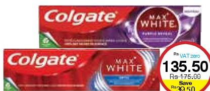Colgate Toothpaste Maxwhite - Charcoal/ Optic/ Purple - 75ml