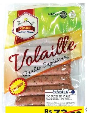 Chiko Saucisse BBQ Volaille 200g