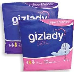 Gizlady Ultra Sanitary Napkins Night/Long x10