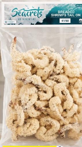 Seacrets Breaded Shrimps Tail On 41/50 500G
