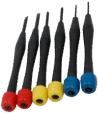 Lot de 6 tournevis de précision, 10.5 cm, assorted colors