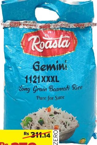 Roasta Gemini 1121 XXXL Long Grain Basmati Rice 5kg