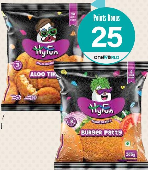 HyFun Aloo Tikki, 400g / Burger Patty Hot 360g