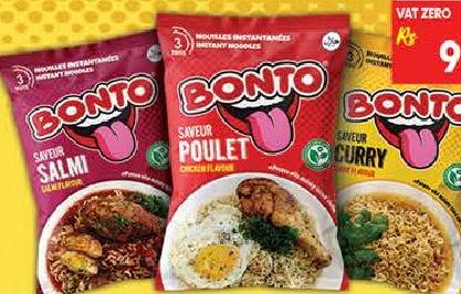Bonto Instant Noodles - All Refs - Saveur Salmi, Poulet, Curry
