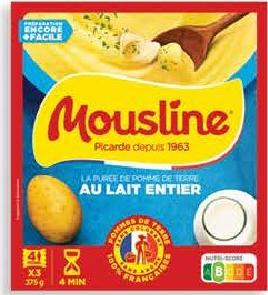 Mousline Potato Flakes with Whole Milk 3x 85g