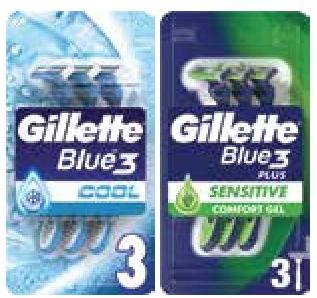 Gillette Blue 3 Rasoir Jetable Cool / Sensitive x 3