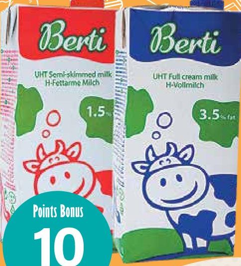 Berti UHT Full Cream / Semi-Skimmed Milk 1L