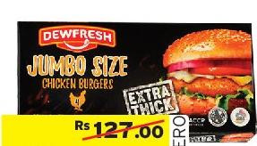 DEWFRESH JUMBO CHICKEN BURGERS X 4 400G / CHICKEN BURGERS X 10 500G