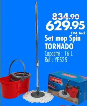 Set mop Spin TORNADO Capacité : 16 L