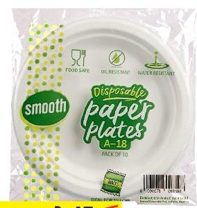 SMOOTH PULP PLATES X 10 18CM
