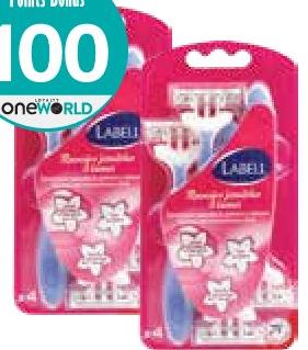 Labell Rasoirs Jetables 3 Lames x 4