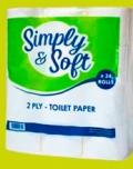 Simply & Soft 2 Ply Toilet Paper 24 Rolls