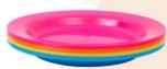 Lot de 12 assiettes, Dimension: 25 cm, Matière: En plastique, Coloris assortis