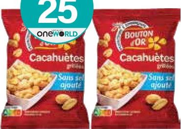 Bouton d'Or Cacahuètes Grillées sans Sel Ajouté 200g