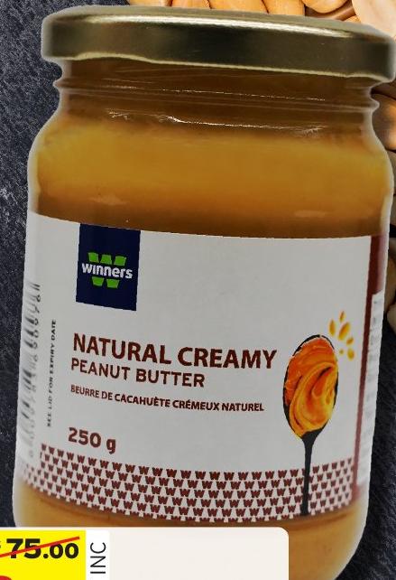 Winners Natural Creamy Peanut Butter 250g