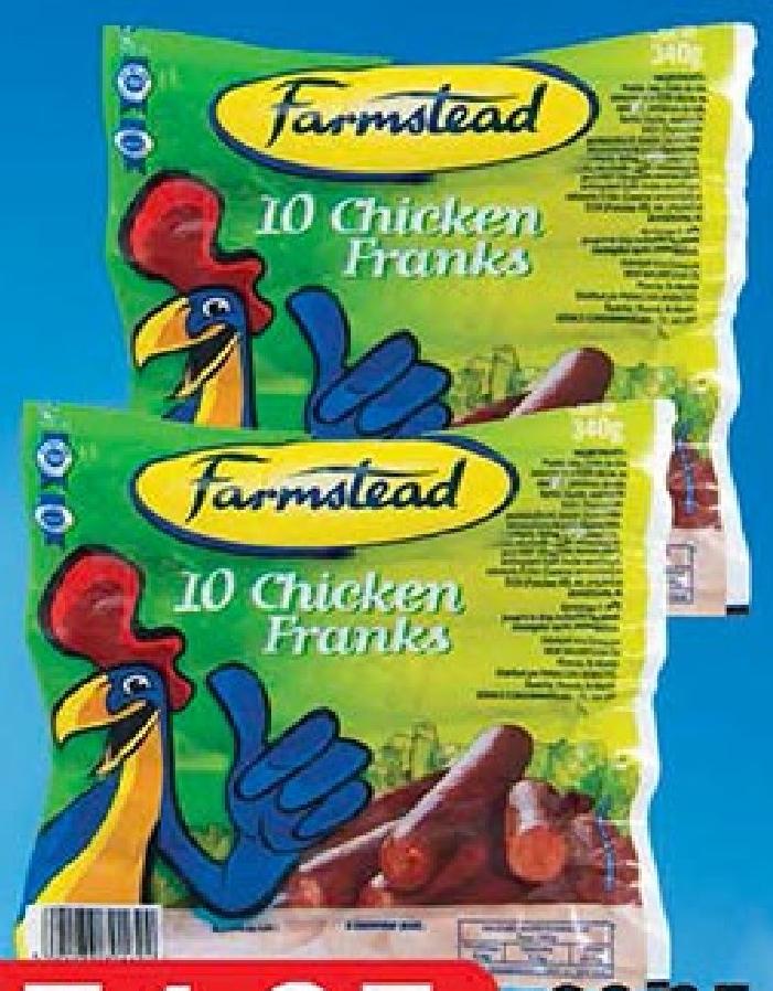 Farmstead Chicken Franks Nature X10 340g
