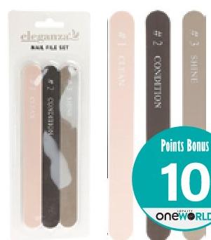 Eleganza Nail File Set x 3