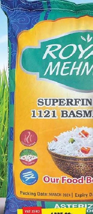 Royal Mehman Superfine 1121 Basmati Rice 20kg