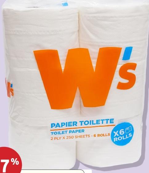 Winners Papier Toilette 2 Ply x 250 Sheets - 6 Rolls