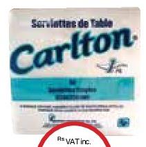 Carlton Serviettes 1 Ply x50 sheets