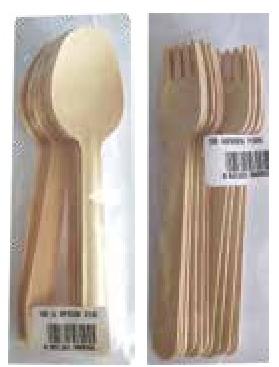SB Wooden Spoon / Fork x 10