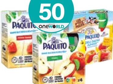 Paquito Gourde Pomme Fraise / Pomme Banane / Pomme sans Sucres Ajoutés 4 x 90g