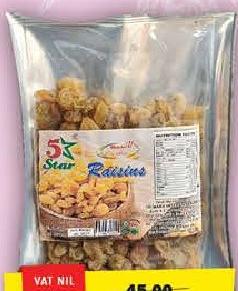 5 Star Dried Raisins 100g