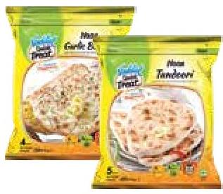 Vadilaal Naan Tandoori Plain / Garlic Butter / Hariyali / Cheese Chilli, 200g - 400g